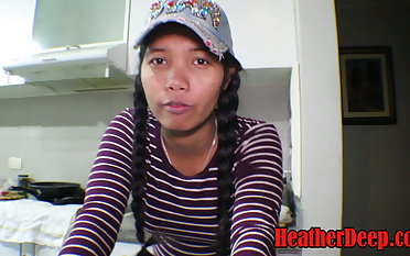 18 week pregnant thai teen heather deep provide for deepthroat